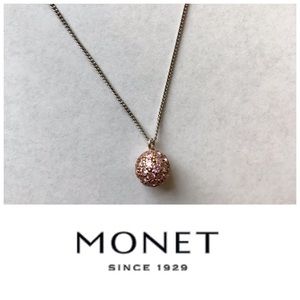 Monet Pink Glitterball Necklace